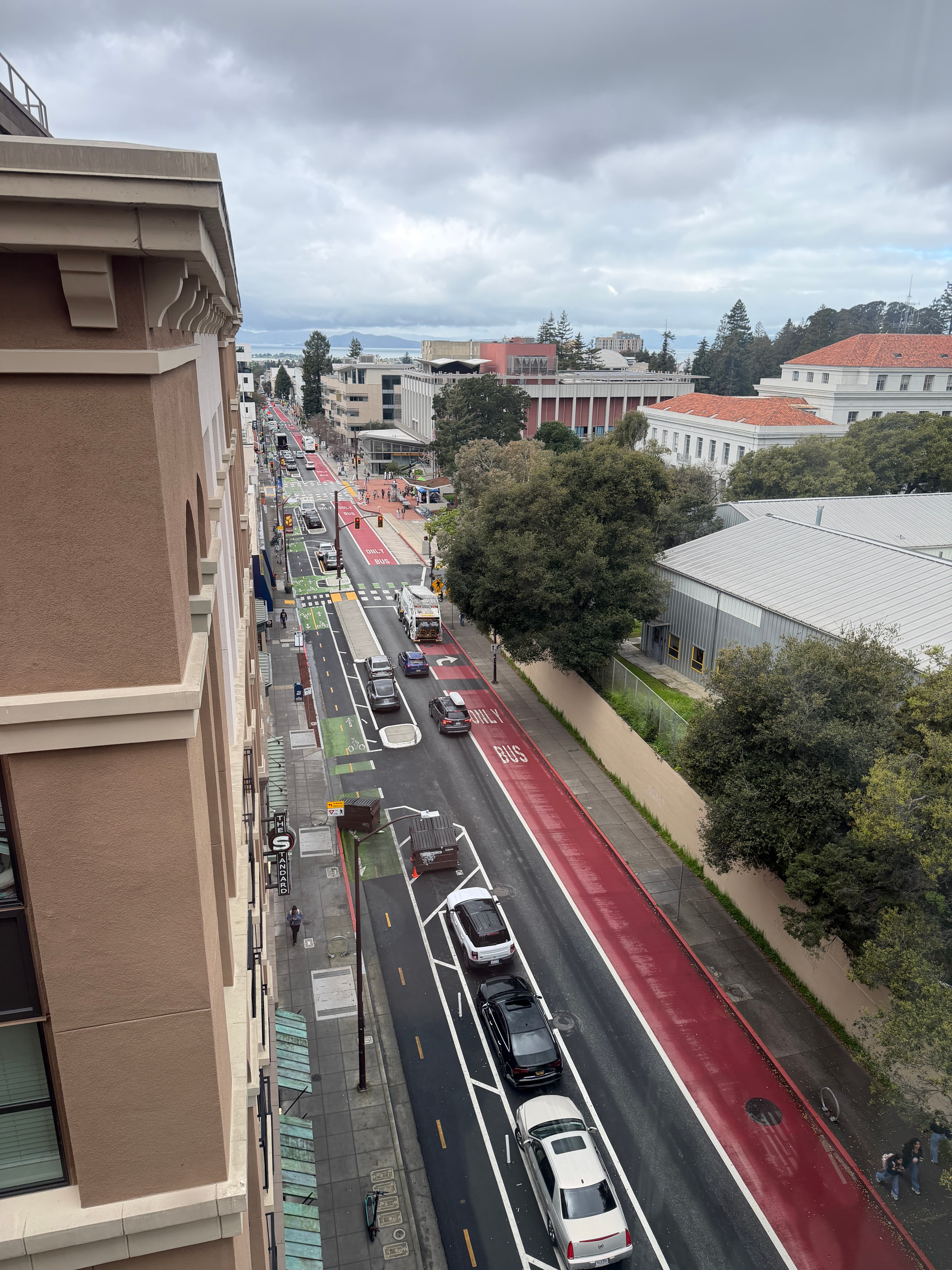View down Bancroft Way toward the Bay